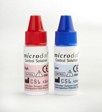 Microdot® Blood Glucose Control Solution 4 mL Low / High Level (788082_BX)