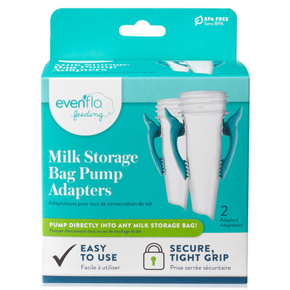 Evenflo Advanced Breast Milk Storage Bag Adapter For Breast Pumps and Most Other Standard Neck Breast Pump Brands (1041156_CS)