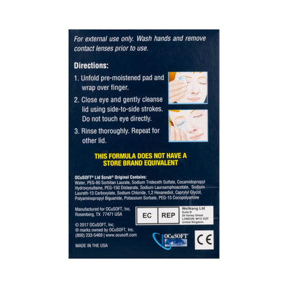 OCuSOFT® Lid Scrub® Eyelid Cleanser 30 per Box Wipe (493955_BX)