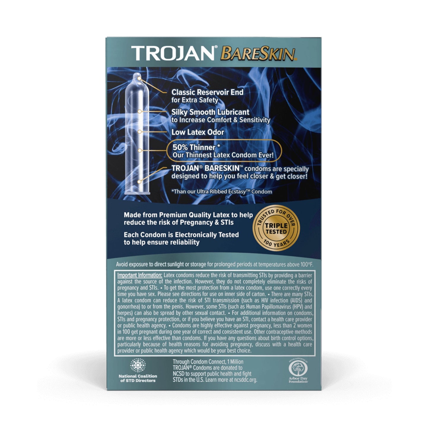 Trojan® Bareskin Condom Lubricated 10 per Box (1193266_BX)