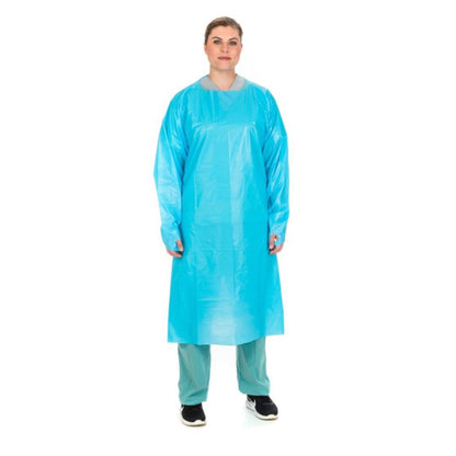 Cardinal Health™ Protective Procedure Gown One Size Fits Most Blue NonSterile Not Rated Disposable (449964_CS)