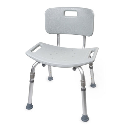 McKesson Bath Bench Without Arms Aluminum Frame Removable Backrest 19-1/4 Inch Seat Width 300 lbs. Weight Capacity (1073631_CS)
