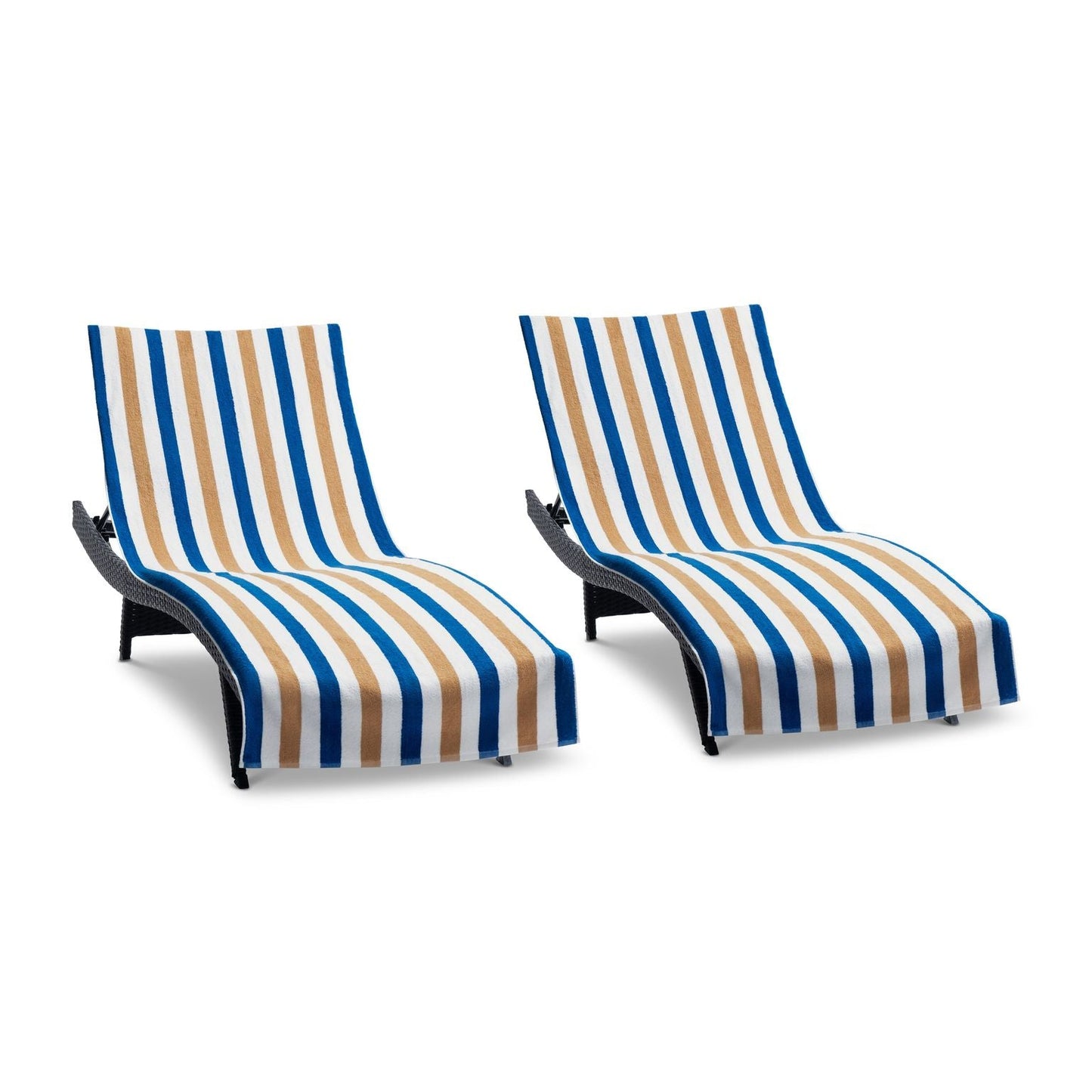 Hospeco® Cabo Cabana Chaise Cover 30x85 Navy/Beige, Pack of 2 (CC-CABOCABANA-NV/BG)
