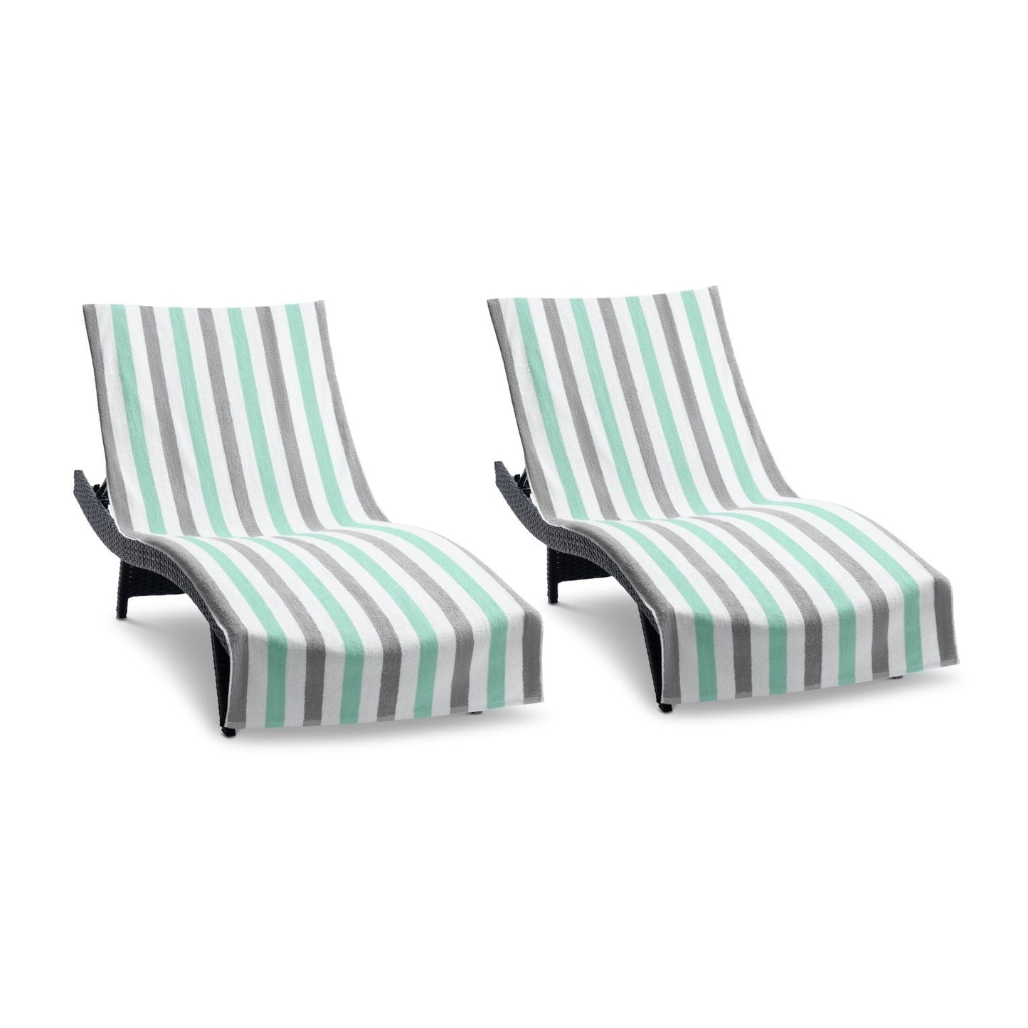 Hospeco® Cabo Cabana Chaise Cover 30x85 Grey/Green, Pack of 2 (CC-CABOCABANA-GY/GR)