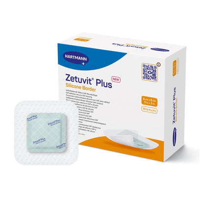 Zetuvit® Plus Silicone Border Super Absorbent Dressing Silicone Adhesive 3 X 3 Inch Square (1235836_EA)