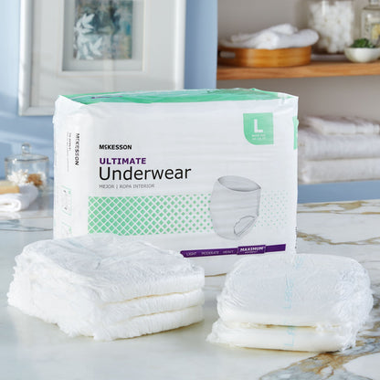 McKesson Unisex Adult Absorbent Underwear Pull On with Tear Away Seams Large Disposable Heavy Absorbency (1123836_CS)