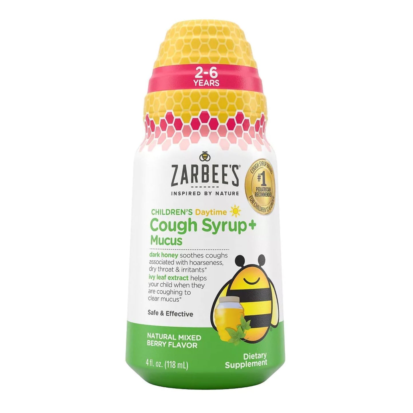 Zarbee's® Cough Syrup + Mucus Children's Cold and Cough Relief 6 g Strength Syrup 4 oz. (1228828_EA)