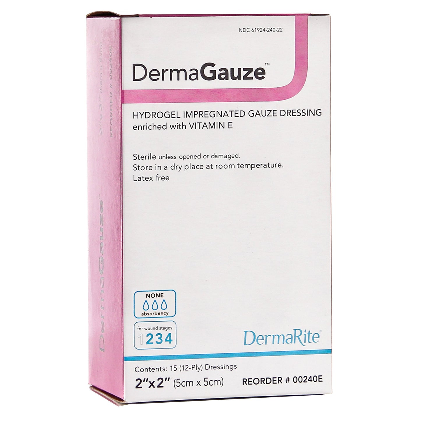 DermaGauze® Hydrogel Wound Dressing Impregnated 2 X 2 Inch Sterile (727082_BX)