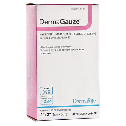 DermaGauze® Hydrogel Wound Dressing Impregnated 2 X 2 Inch Sterile (727082_BX)