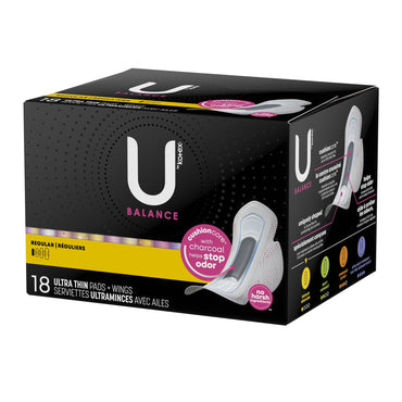 U by Kotex® Balance Feminine Pad Ultra Thin with Wings Regular Absorbency (1224718_PK)