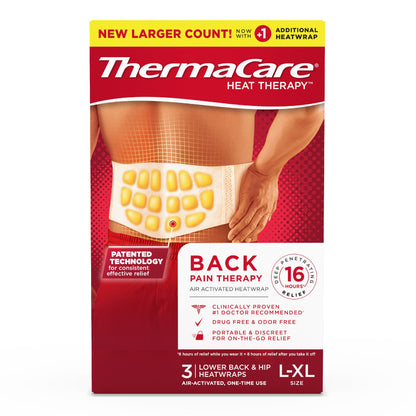 ThermaCare® HeatWraps Instant Hot Patch Back / Hip / Leg / Shoulders Large / X-Large Nonwoven Material Cover Disposable (1242367_BX)