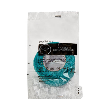 CoFlex® NL Cohesive Bandage 1 Inch X 5 Yard Self-Adherent Closure Teal / Blue / White / Purple / Green NonSterile 12 lbs. Tensile Strength (627155_RL)