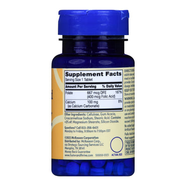 Foster & Thrive™ Vitamin Supplement Folic Acid 400 mcg Strength Tablet 250 per Bottle (1238896_BT)