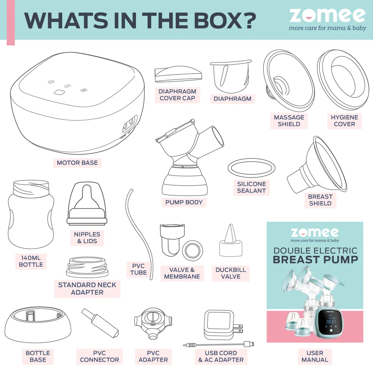 Zomee Z1 Double Electric Breast Pump Kit Zomee Z1 (1207188_EA)