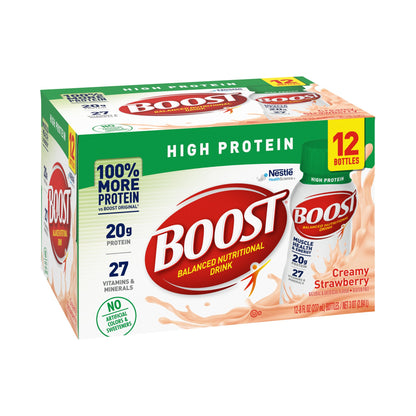 Boost® High Protein Oral Supplement Creamy Strawberry Flavor Liquid 8 oz. Bottle (1104870_CS)
