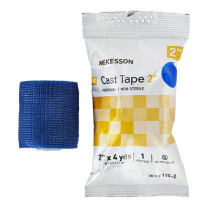 McKesson Cast Tape 2 Inch X 12 Foot Fiberglass Blue (733685_BX)