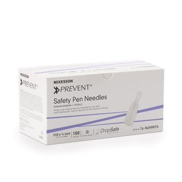 McKesson Prevent® Safety Insulin Pen Needle 31 Gauge 6 mm Length Automatic Safety with Manual Back-End Shield (1118151_BX)