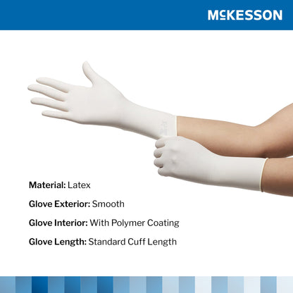 McKesson Perry® Surgical Glove Size 6.5 Sterile Latex Standard Cuff Length Smooth Cream Chemo Tested (1044705_PR)