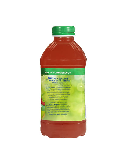 Thick & Easy® Thickened Beverage 46 oz. Bottle Kiwi Strawberry Flavor Liquid IDDSI Level 2 Mildly Thick (671147_CS)