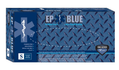 DermAssist® EP Blue™ Exam Glove Large NonSterile Latex Extended Cuff Length Fully Textured Blue Chemo Tested (783800_BX)