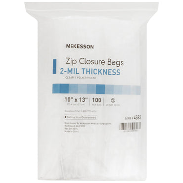 McKesson Reclosable Bag 10 X 13 Inch Polyethylene Clear Zipper Closure (864520_CS)