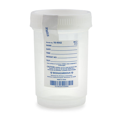McKesson Specimen Container for Pneumatic Tube Systems 120 mL (4 oz.) Screw Cap Sterile (503927_EA)