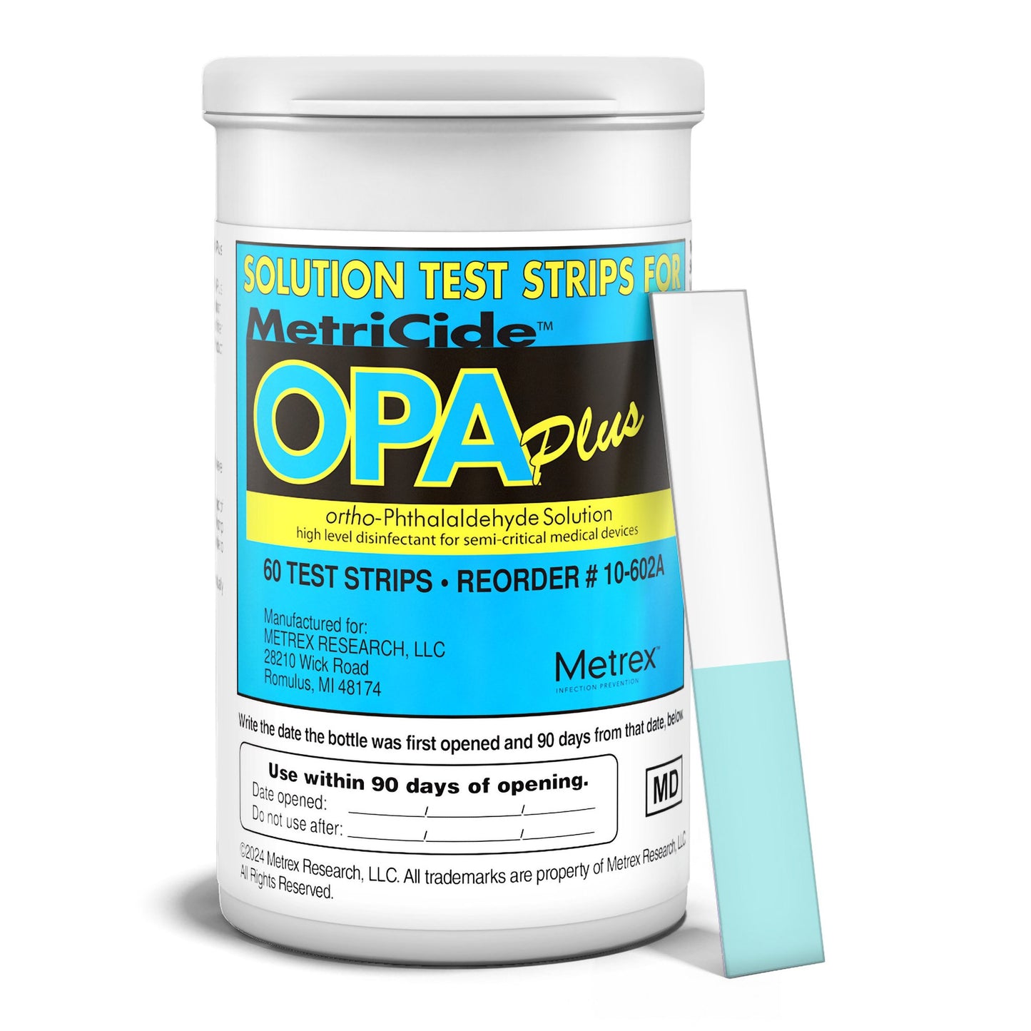 MetriCide™ OPA Plus OPA Concentration Indicator 60 Test Strips Single Use (1258326_BT)