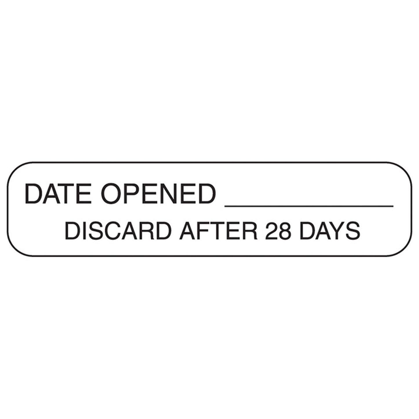 Health Care Logistics Pre-Printed / Write On Label Auxiliary Label White Paper Date Opened Discard After 28 Days Black Quality Control Label 3/8 X 1-5/8 Inch (742695_PK)