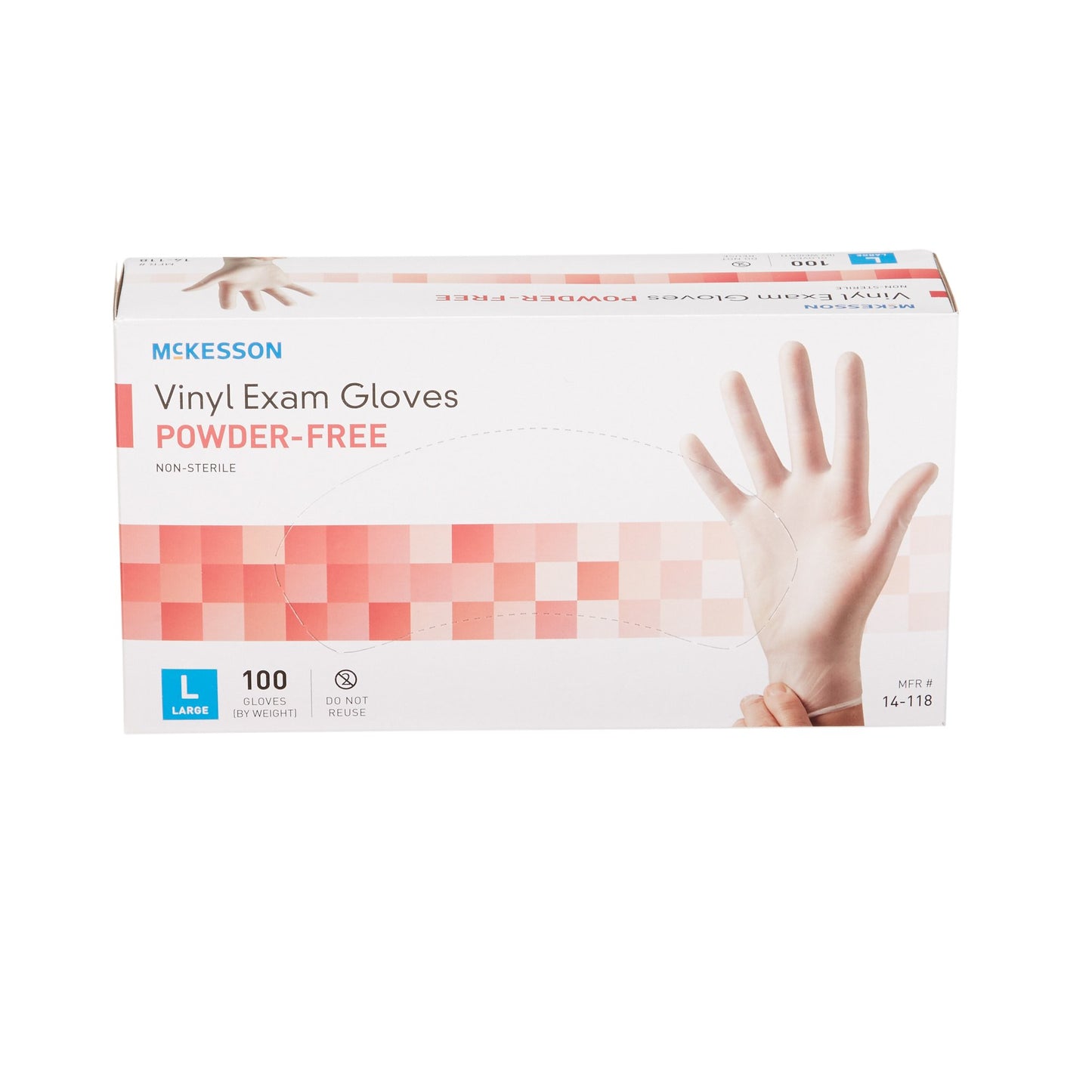 McKesson Exam Glove Large NonSterile Vinyl Standard Cuff Length Smooth Clear Not Rated (354440_BX)