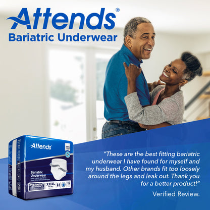 Attends® Bariatric Unisex Adult Absorbent Underwear Pull On with Tear Away Seams 3X-Large Disposable Heavy Absorbency (1184056_PK)