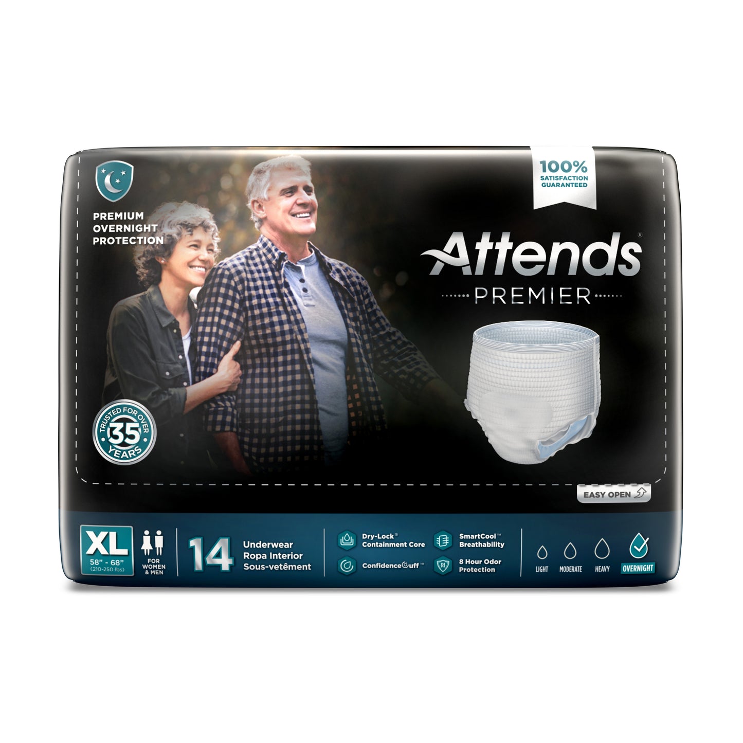 Attends® Premier Unisex Adult Absorbent Underwear Pull On with Tear Away Seams X-Large Disposable Heavy Absorbency (1128078_BG)