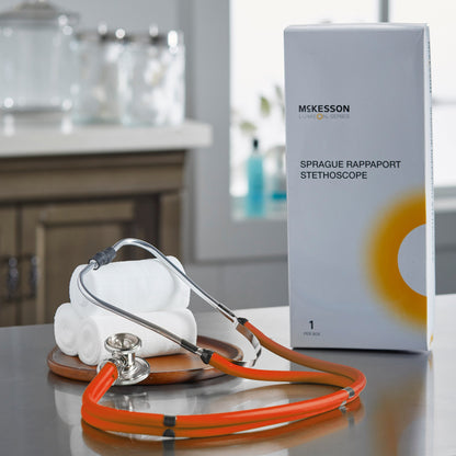 McKesson Sprague Stethoscope Orange 2-Tube 22 Inch Tube Double Sided Chestpiece (1089448_EA)