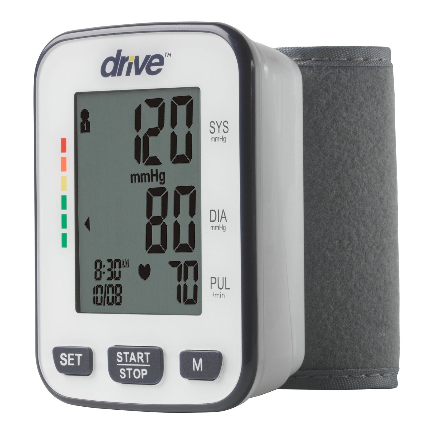 Drive™ Home Automatic Digital Blood Pressure Monitor Medium Cuff Cloth Fabric Cuff 13 - 22 cm Wrist (1047816_EA)