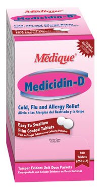 Medicidin-D Cold and Cough Relief 325 mg - 2 mg - 5 mg Strength Tablet 2 per Pack (498708_BX)