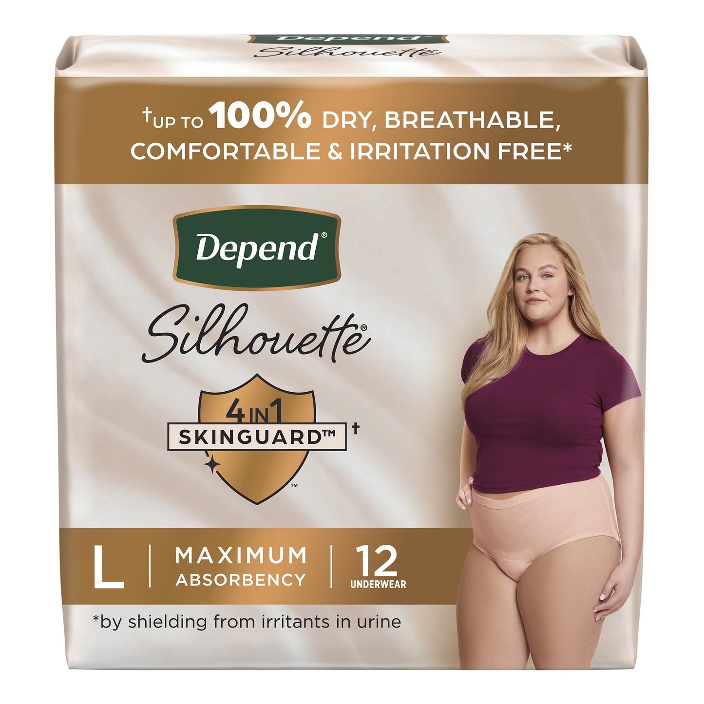 Depend® Silhouette® Female Adult Absorbent Underwear Waistband Style Large Disposable Heavy Absorbency (1246163_PK)