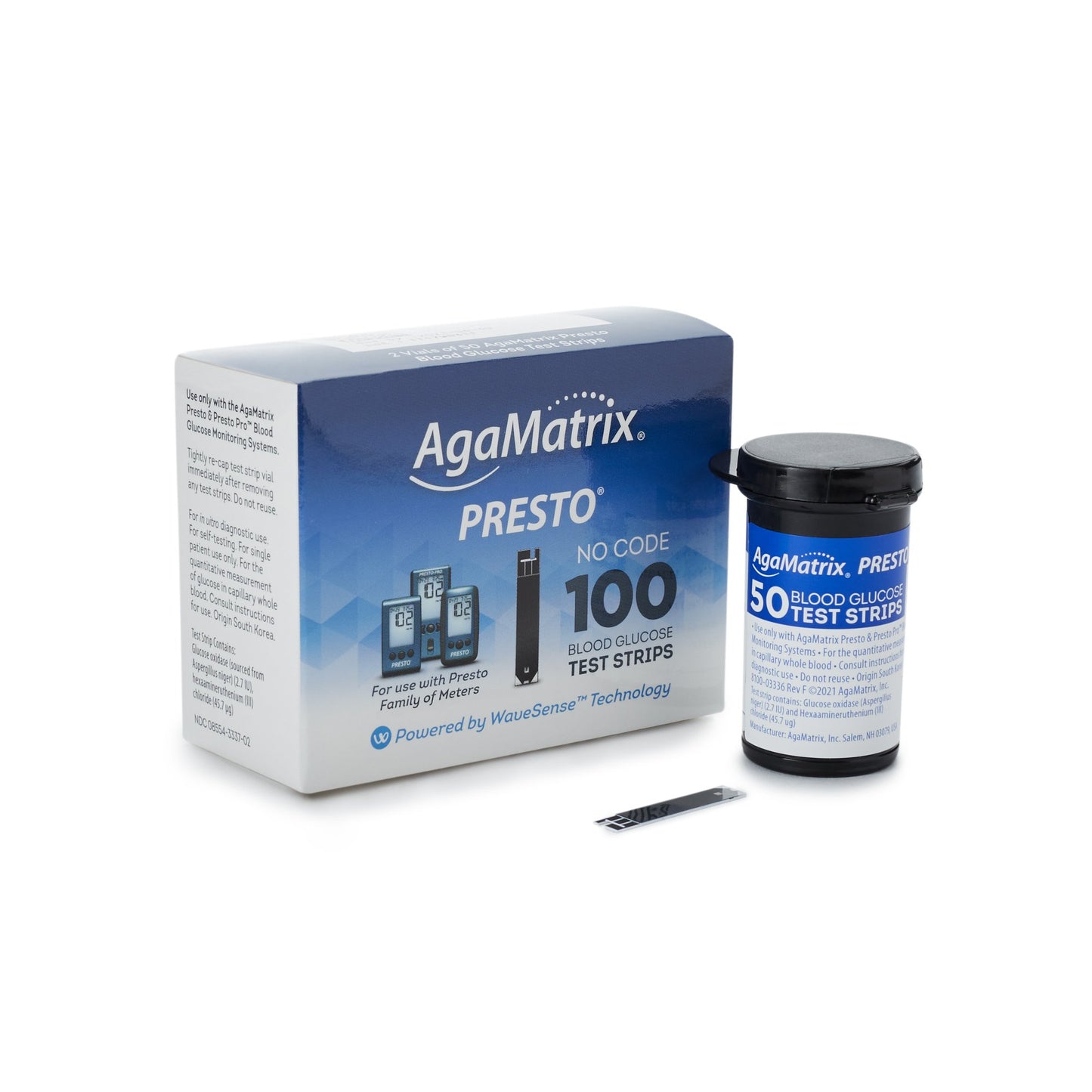 Wavesense® Presto® Blood Glucose Test Strips 100 Strips per Pack (693967_BX)