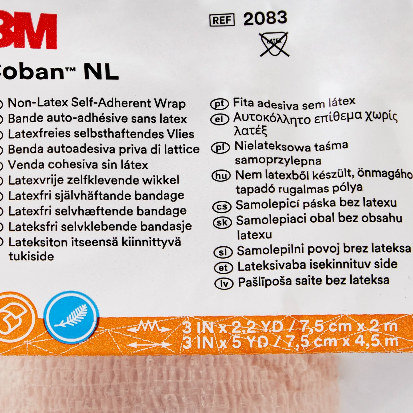 3M™ Coban™ LF Cohesive Bandage 3 Inch X 5 Yard Self-Adherent Closure Tan NonSterile Standard Compression (388424_EA)