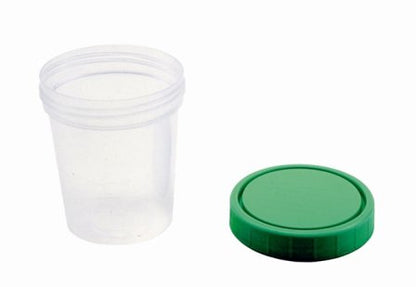 AMSure® Specimen Container 120 mL (4 oz.) Screw Cap Patient Information Poly Bagged Sterile / Sterile Inside Only (488129_CS)