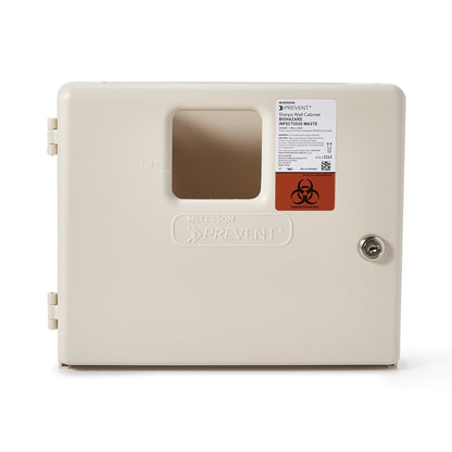 McKesson Prevent® Sharps Container Cabinet / Wall Enclosure High Impact Polystyrene Wall Mount Locking (855128_EA)