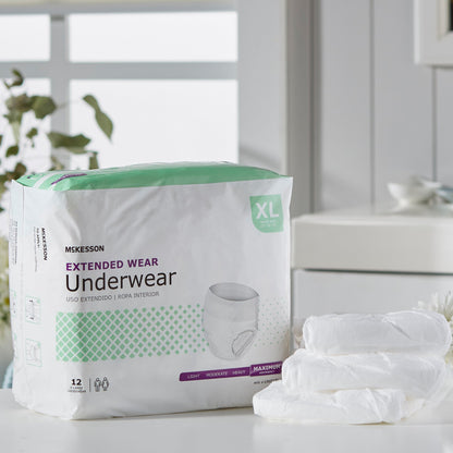McKesson Unisex Adult Absorbent Underwear Pull On with Tear Away Seams X-Large Disposable Heavy Absorbency (1123840_BG)