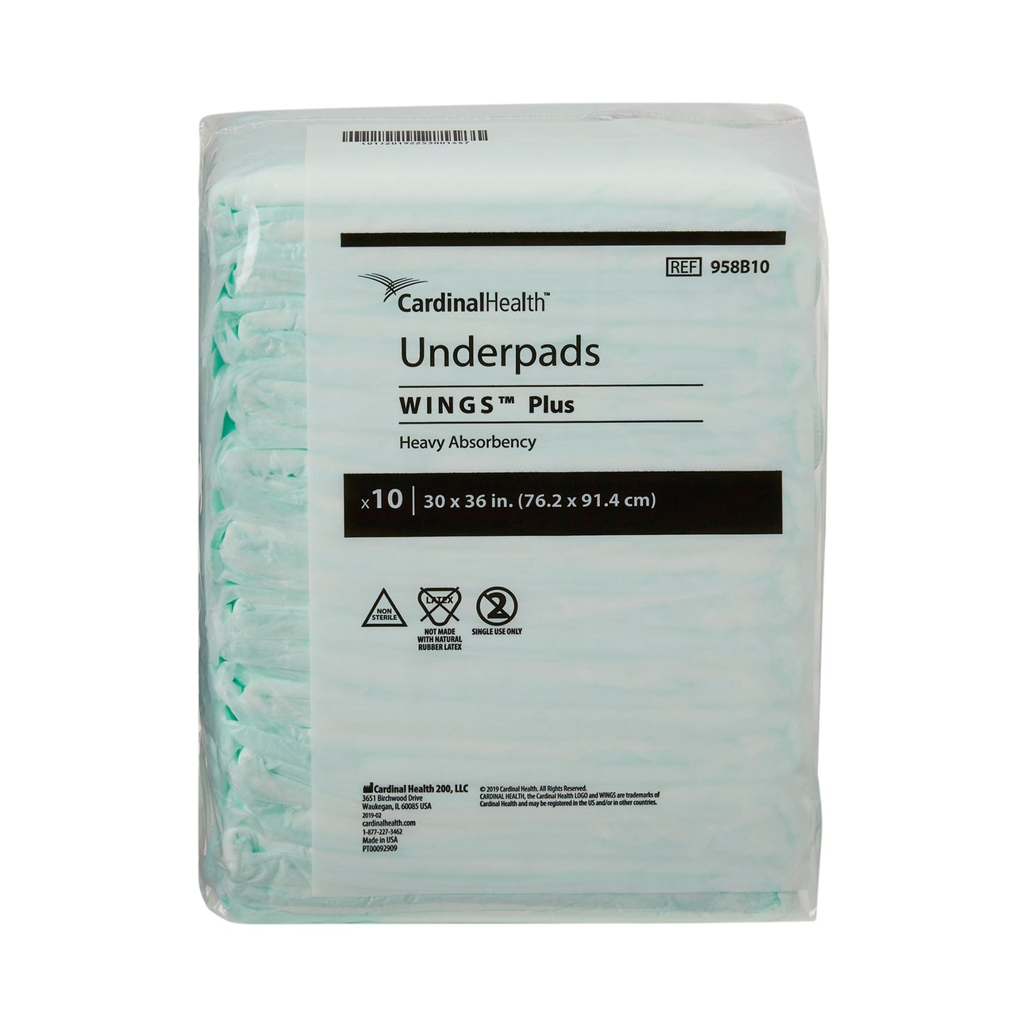 Wings™ Plus Disposable Underpad 30 X 36 Inch Fluff / Polymer Heavy Absorbency (188192_BG)