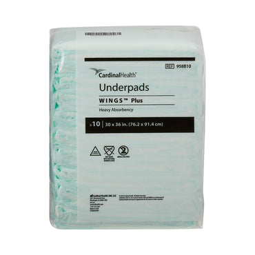 Wings™ Plus Disposable Underpad 30 X 36 Inch Fluff / Polymer Heavy Absorbency (188192_BG)