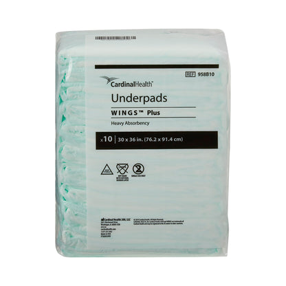 Wings™ Plus Disposable Underpad 30 X 36 Inch Fluff / Polymer Heavy Absorbency (188192_BG)