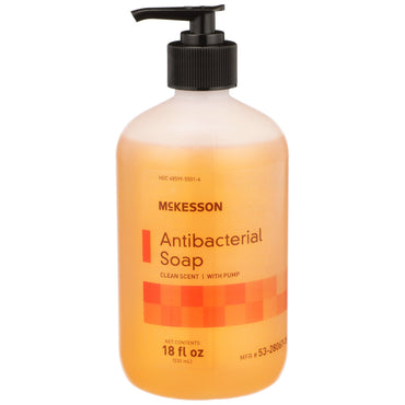 McKesson Antibacterial Soap Liquid 18 oz. Pump Bottle Clean Scent (1067683_CS)