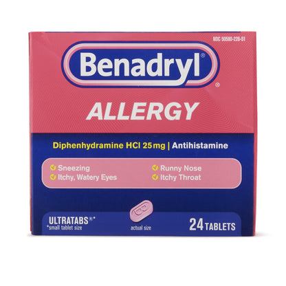 Benadryl® Allergy Relief 25 mg Strength Tablet 24 per Box (825634_CT)