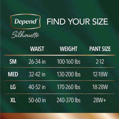 Depend® Silhouette® Female Adult Absorbent Underwear Waistband Style Small Disposable Heavy Absorbency (1246161_PK)