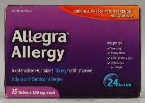 Allegra® Allergy Relief 180 mg Strength Tablet 15 per Box (830718_BX)
