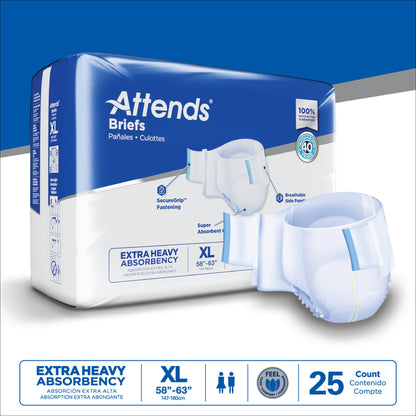 Attends® Care Advanced Unisex Adult Incontinence Brief X-Large Disposable Heavy Absorbency (1247854_CS)