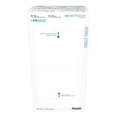 Micro-Touch® Exam Glove Medium Sterile Pair Nitrile Extended Cuff Length Textured Fingertips Blue Chemo Tested (640516_CS)