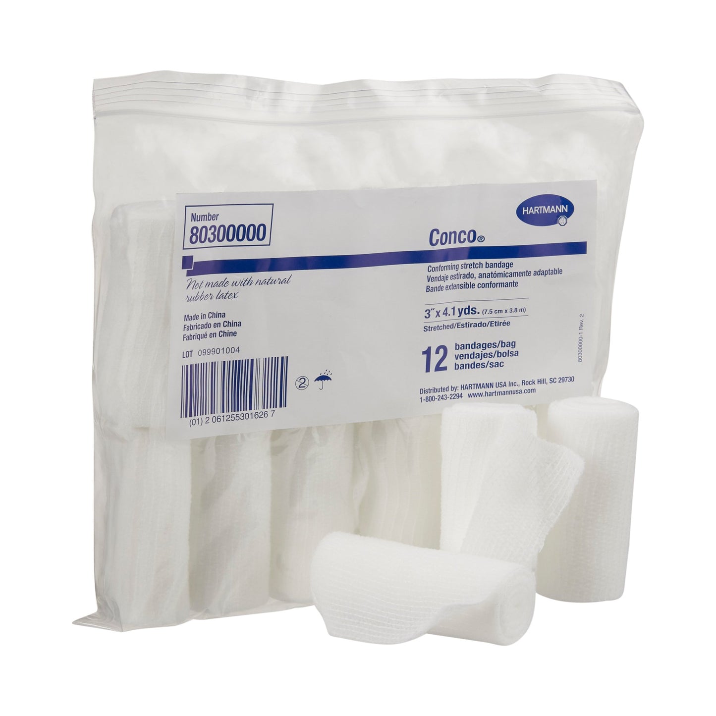 Conco® Conforming Bandage 3 Inch X 4-1/10 Yard 12 per Pack NonSterile 1-Ply Roll Shape (403729_EA)